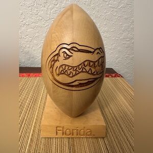 GRID WORKS 1995 Laser Engraved FLORIDA GATORS Maple Wood Football Statue NCAA